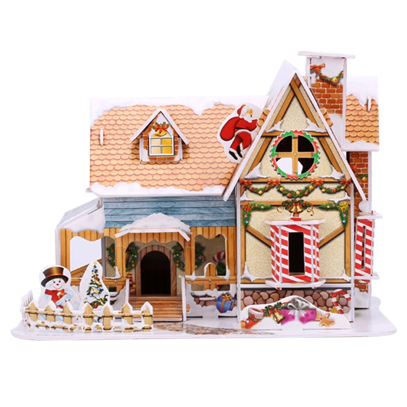 Hot Sales Xmas 3D Puzzle Famous Architecture Building Magic Rompecabezas 3D Toys Merry Christmas Gifts for Children