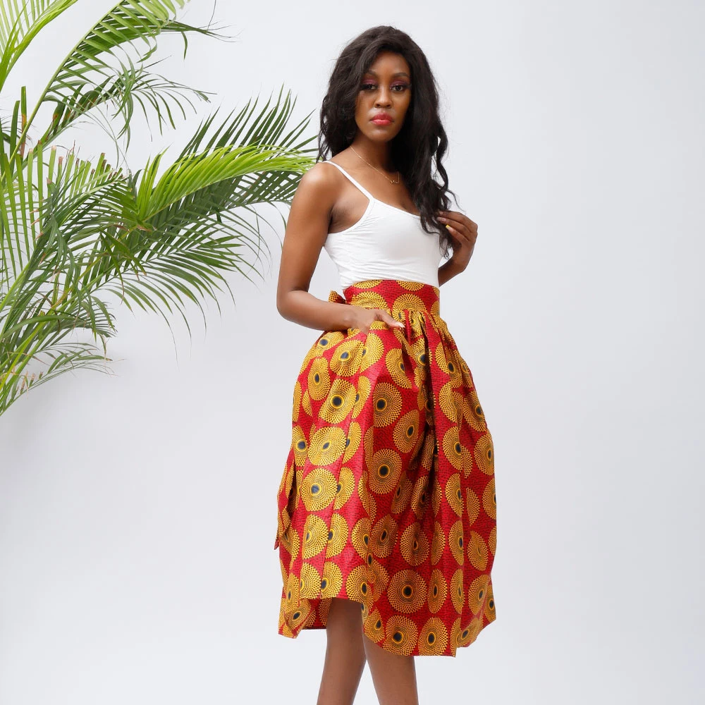 Manufacturing Customized Wholesale/Supplier Africa Clothing MIDI African Print Skirts