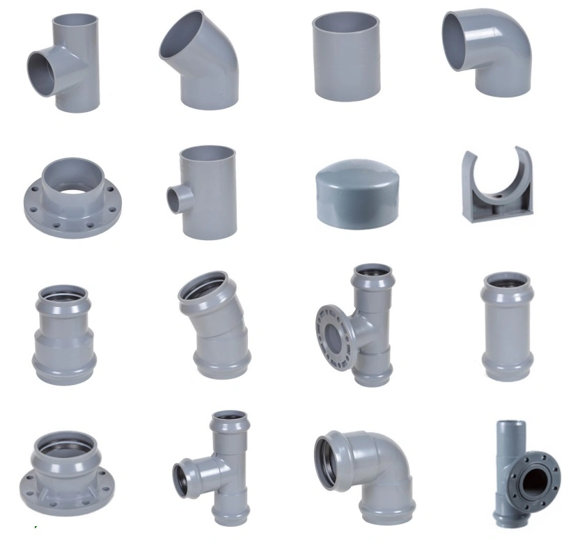 Customized Plastic Pipe Fittings PVC Reducer Coupling Elbow Tee Connector