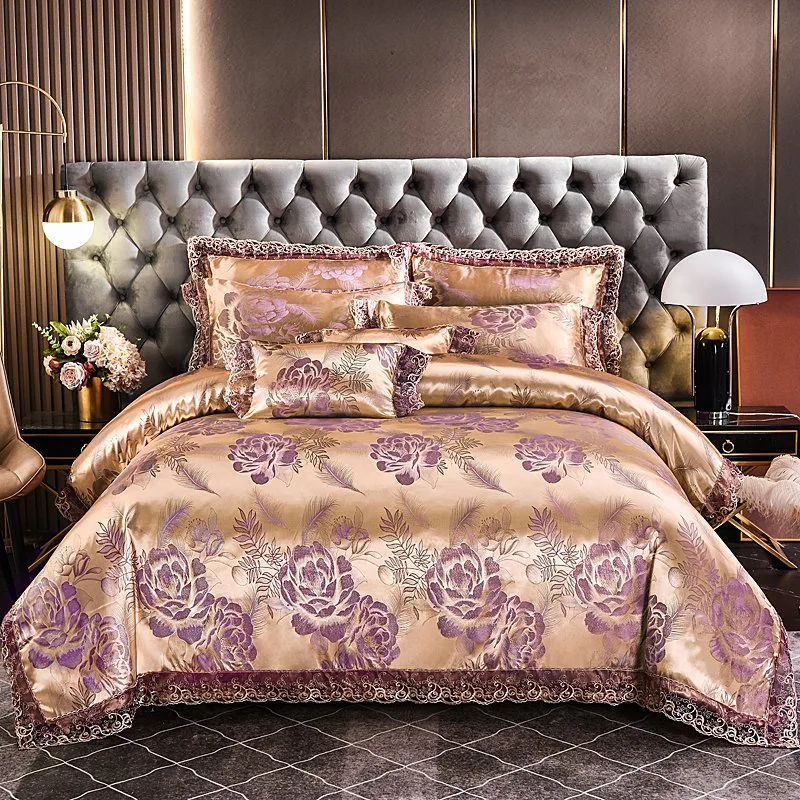 Lace Bedskirts Article of Bedding Jacquard Sheet Four Piece Set