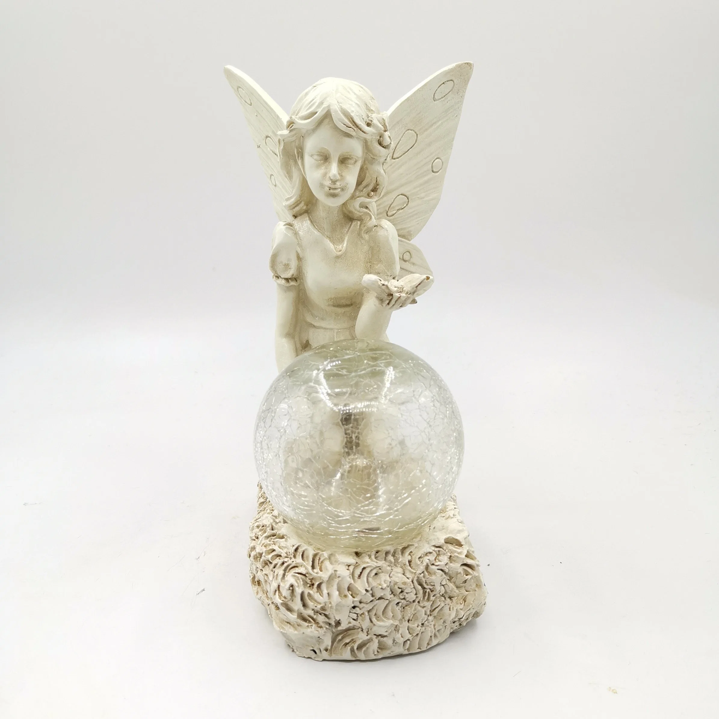 Статуя сада Solar Angel Resin со светодиодными лампами