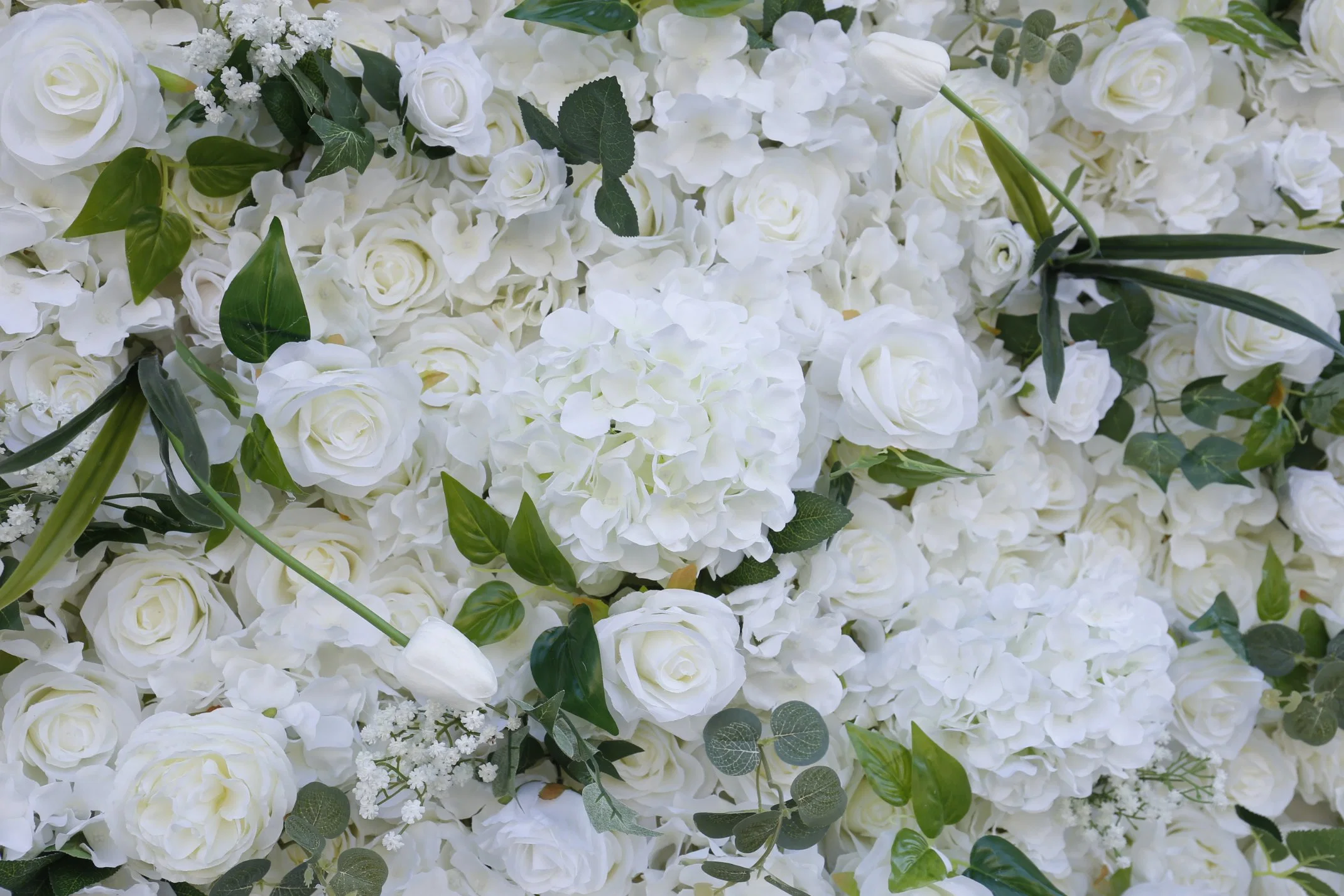 Casamento pano de fundo Rosa artificial Hydrangea Flower Panel Roll up Silk Decoração de fundo de casamento de rosas