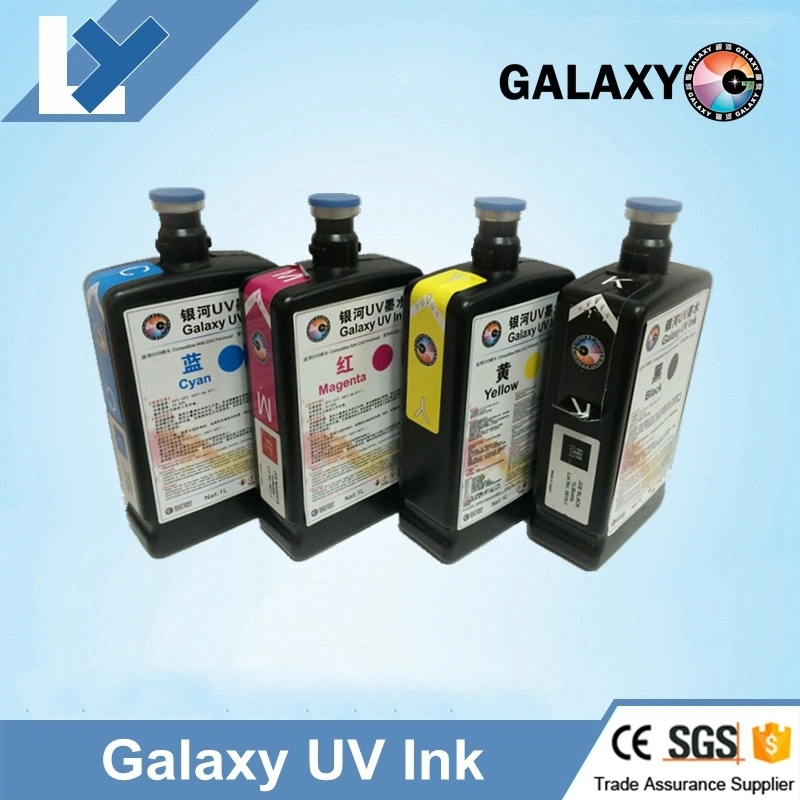 Original feito no Japão tinta UV Galaxy para DX5 Head C, M, Y, K W F incluída Flush 1L/frasco DX5 tinta UV Galaxy