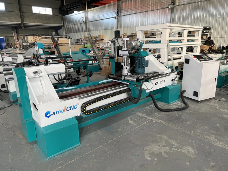 La alimentación automática CNC torno de las columnas de madera escalera de madera Irregular Torno CNC máquina de carpintería