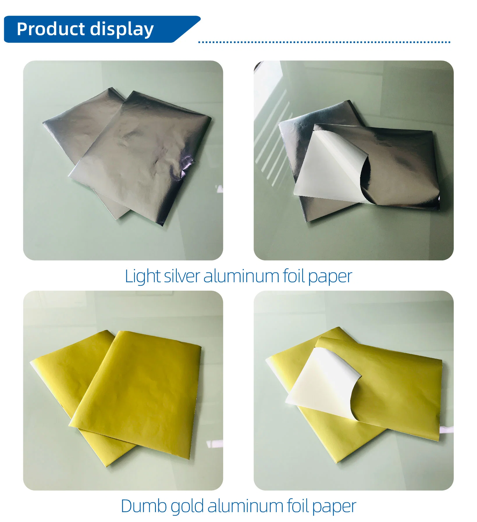 El papel de aluminio oro mate etiqueta adhesiva con camisa Glassine Papel para material de la etiqueta basado en agua los efectos espejo