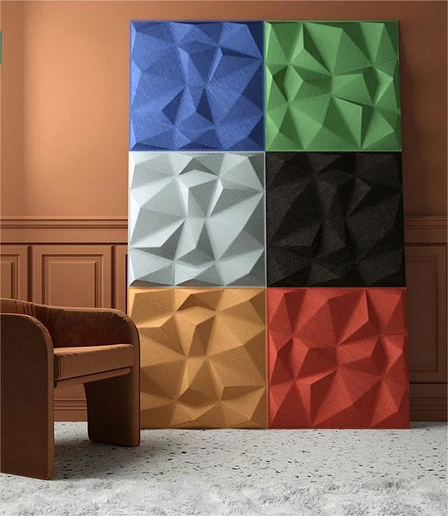 100% Recycle Pet Acoustic Panels 3D Soundproof Wall Panel with Better Sound Absorption