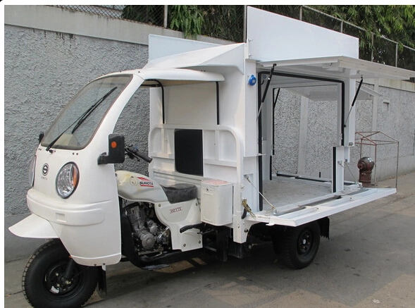Three Wheel Motor Cargo Bicycle with Dirver Cabin and Tents