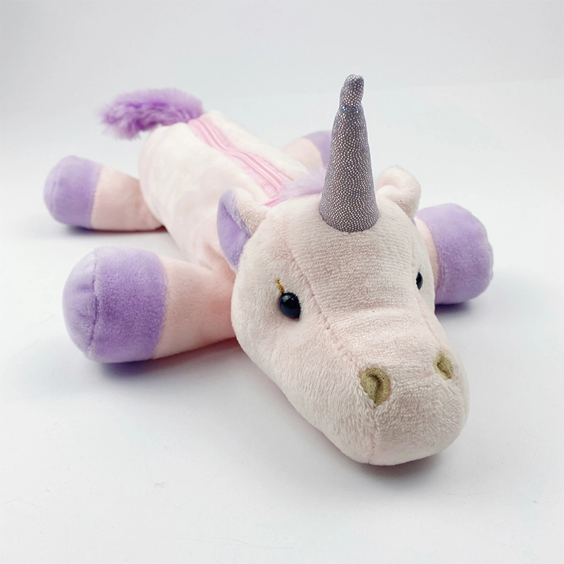 Popular Children Pen Bag 25cm Lovely Pink Unicorn Soft Plush Pencil Case