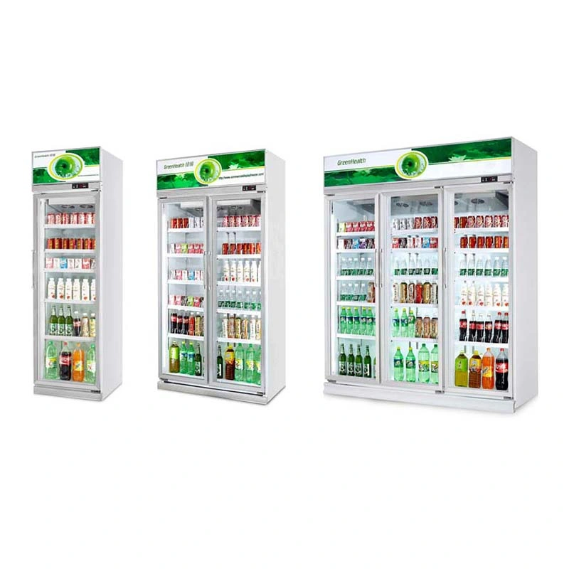 Wholesale Supermarket Store Supermercado Beverage Drink Double Door Display Cooler Fridge Refrigerator