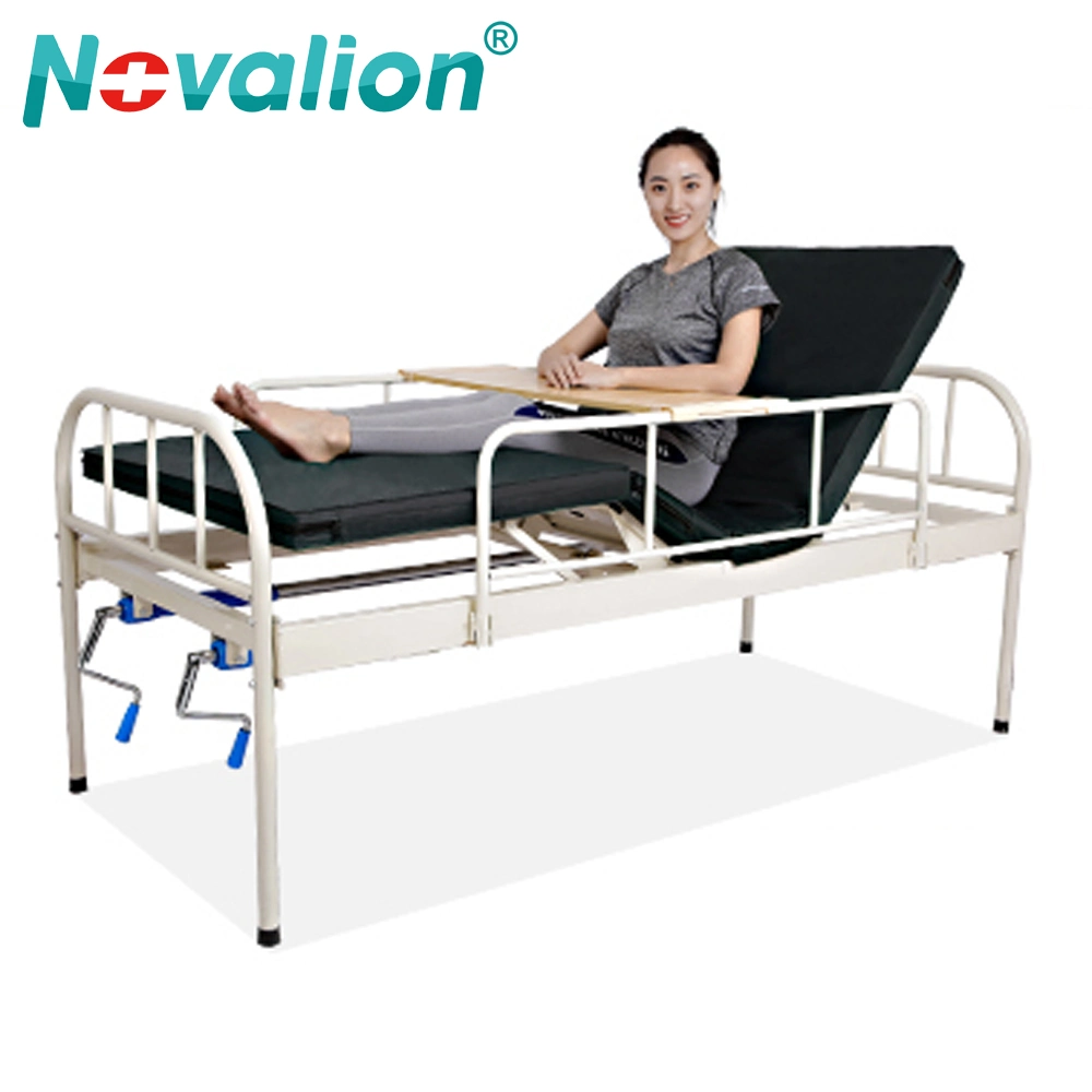 China Cheap Wholesale Price Two Crank Iron Headboard Manual 2 Crank Patient Medical Hospital Bed