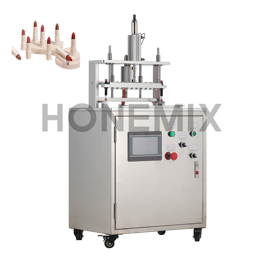 Afile Semiautomática 10 pozos de soplado de aire de barra de labios de silicona de desmoldeo desmoldeo Bálsamo Labial de la máquina Máquina extractora