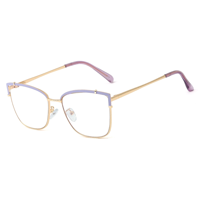 Fashion Big Frame Two-Tone Metal with Spring Hinge Metal Eyewear Optical Frames