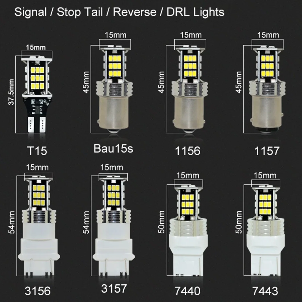 Gview V30 15W Amber/White/Red 1156/1157/3156/3157/7440/7443/BA15S/P21W/BAU15S 1157 Auto Lighting Systems LED 3156 signal lights ODM