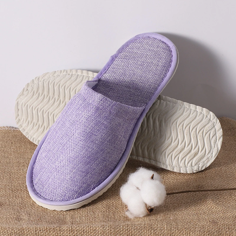 Hotel Summer Breathable Linen Slippers