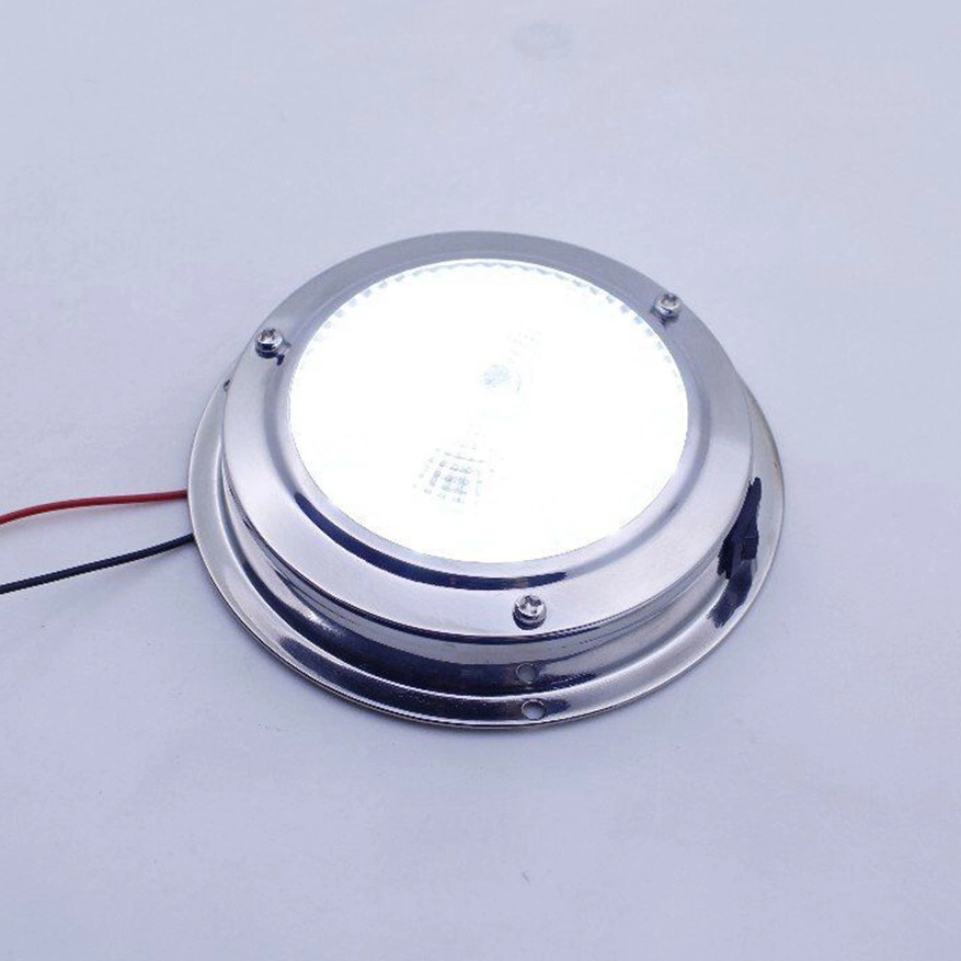 Stainless-Steel Marine LED Dome Light Interior Indoor Roof Ceiling White Lamp