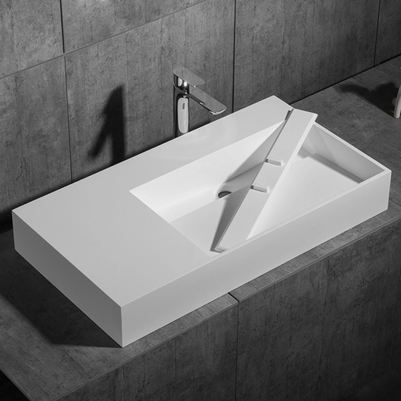 Single Bowl Bathroom Resin Artificial Stone Hand Vanity Wash Basin