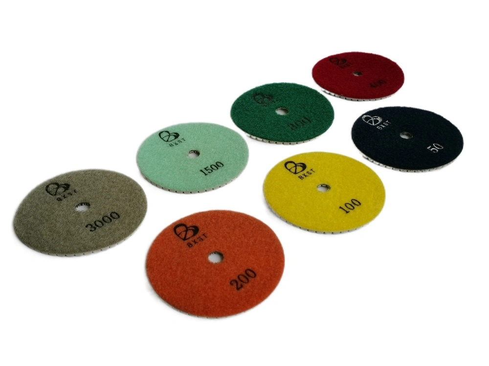 Blue, Green, Yellow, Gray, Red White Marble Grinding Polishing Pads for Electric Angle Grinder