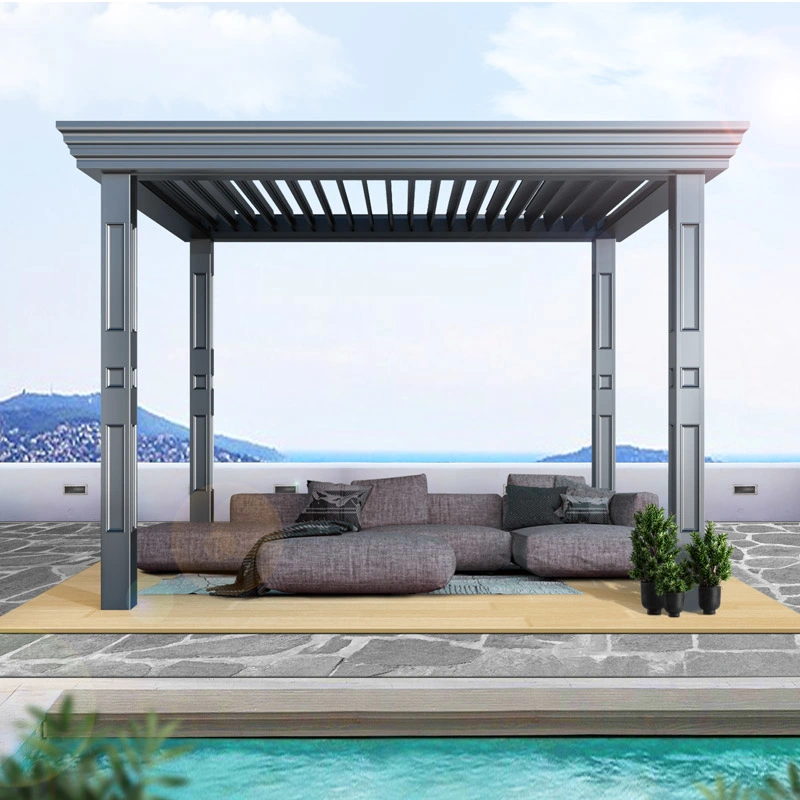 Étanche ajustable motorisés persiennes Pergola bioclimatique soleil de toit en aluminium