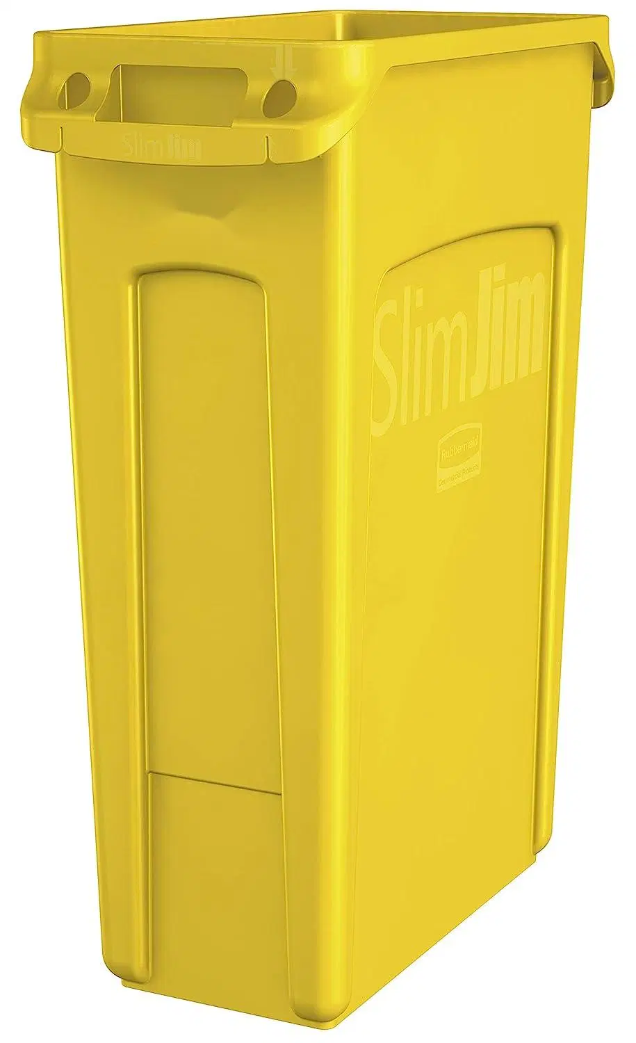 Commercial Products Slim Jim Plastic Rectangular with Venting Channels Garbage Trash Can