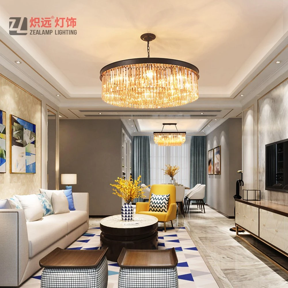 Modern Hotel Lighting Suspension Pendant Lamp Ballroom Crystal Chandelier