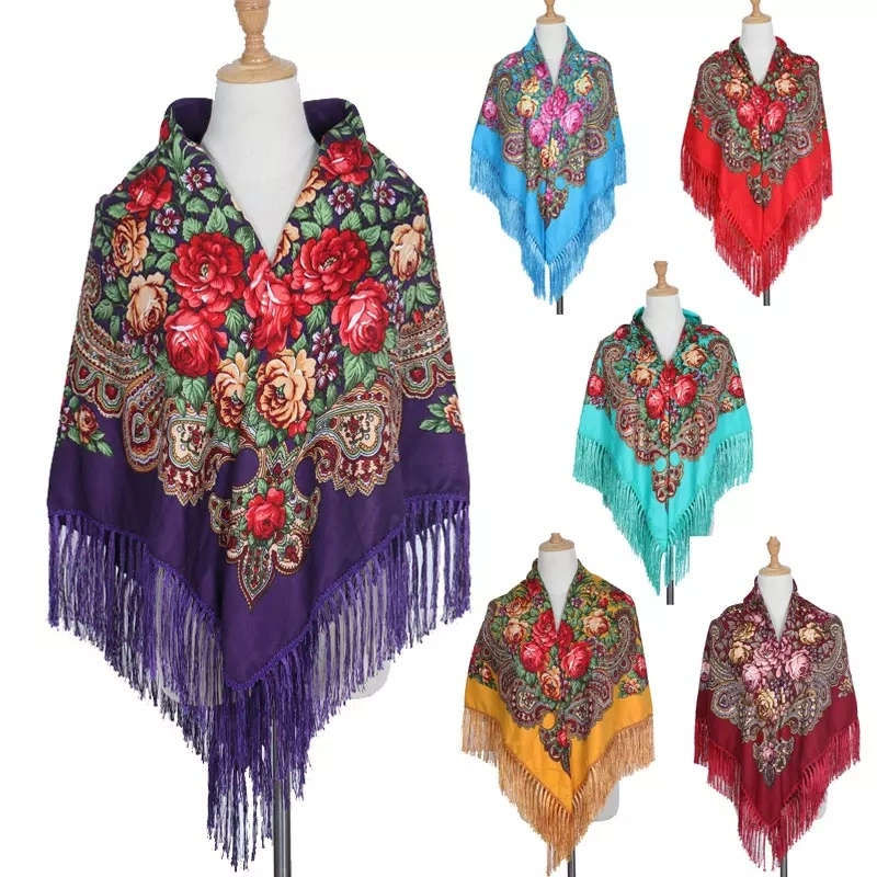 Hot Sale Print Women Shawls Oversized Warm Flower Blanket Scarf