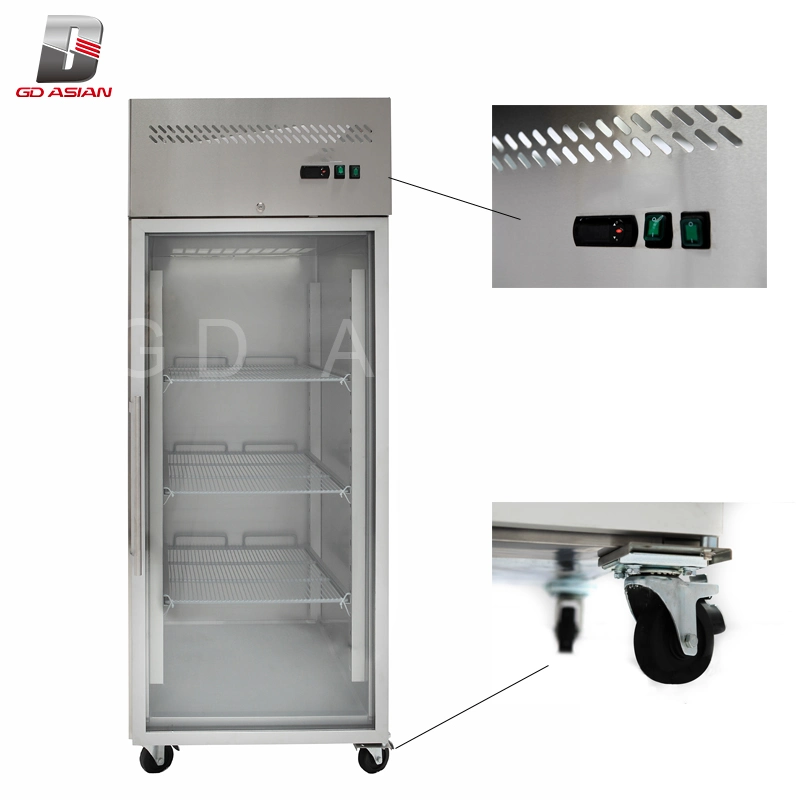 Gn-1410tng porte en verre double en position verticale réfrigérateur pour cuisine commerciale