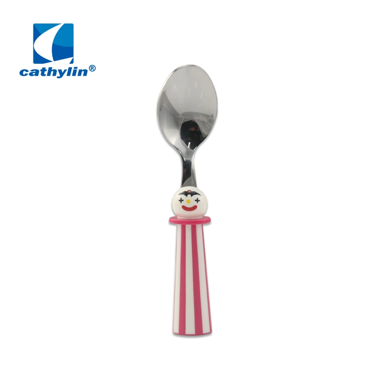 18/10 Stainless Steel Cartoon Pattern Kids Plastic Handle Cutlery