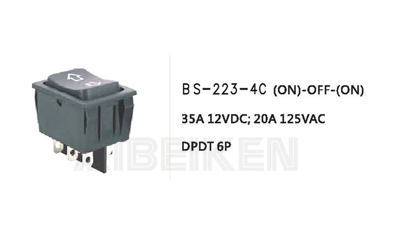 (ON) -off- (ON) 35A 12VDC 20A 125VAC 2RT 6p flèche Commutateur de lève-glace électrique du véhicule