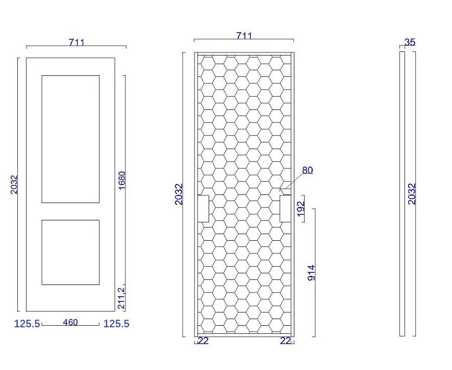 Affordable & Quality Guarantee White Primed 2 Panel Flat Moulded Hollow Core Door