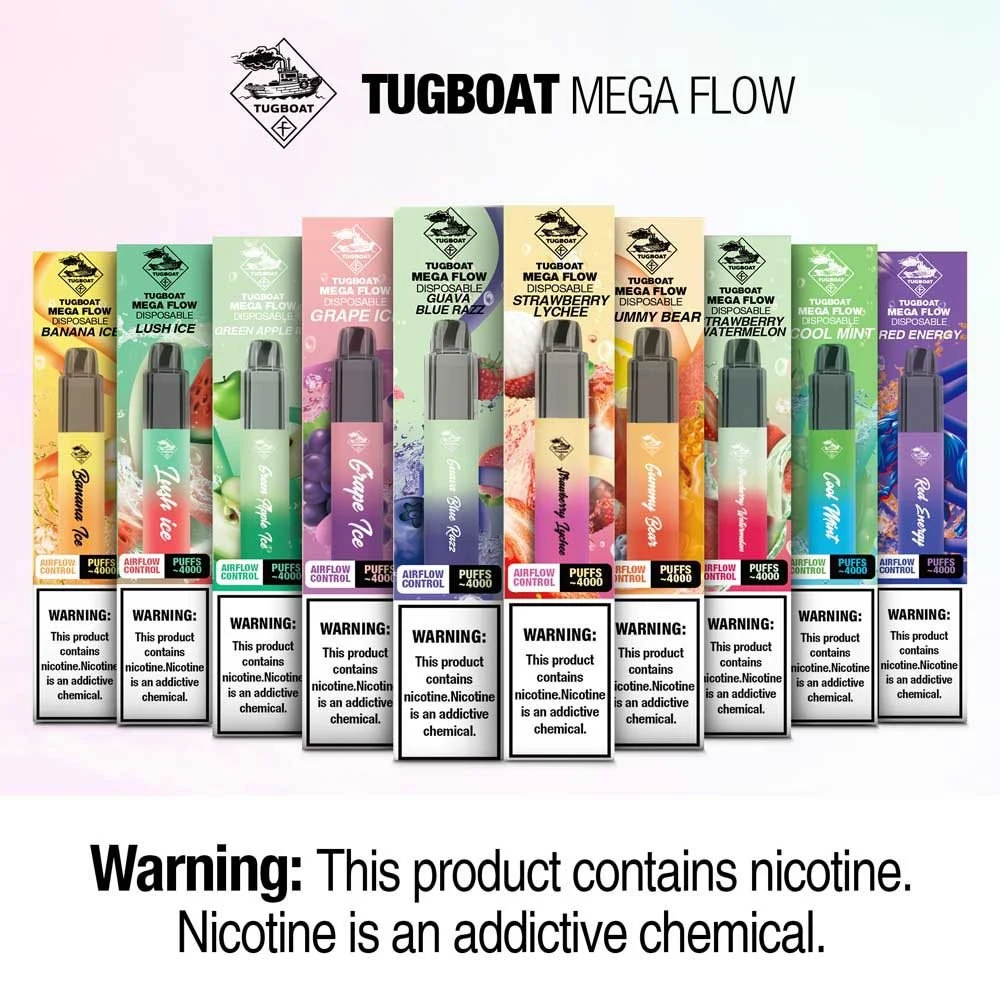 الجملة Vape tuggboat رخيصة E السجائر التي يمكن التخلص منها ميجا 4000 أطواق E-Cigarette