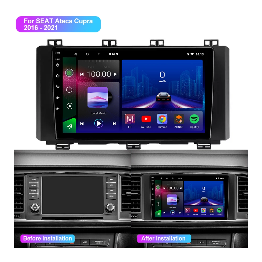 Jmance Car DVD para el asiento Ateca Cupra 2016 - 2021 CarPlay coche Radio Multimedia Reproductor de vídeo Navegación GPS 9 Lnch
