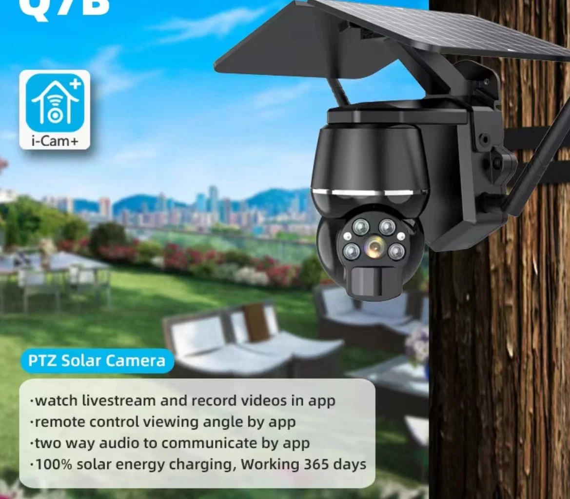 Solar PTZ Camera IR Night Vision Solar Energy Charging Camera Live Video IP Camera for Outdoor