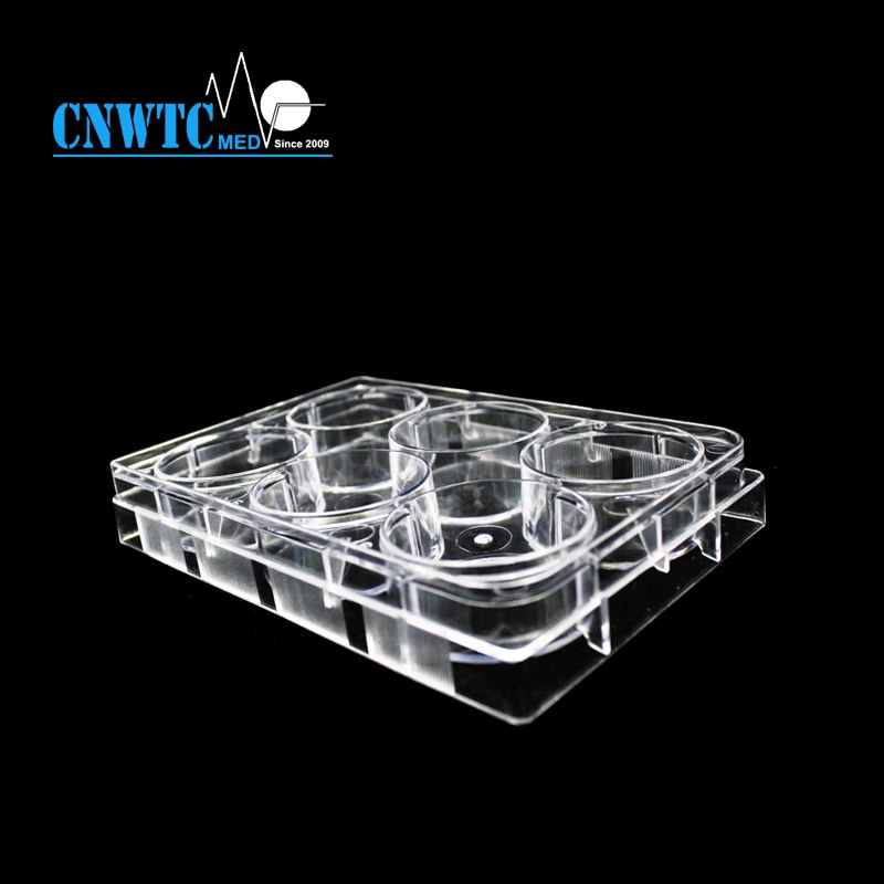 Laboratory Disposables PS Transparent Sterile Tissue Culture Plate with Cover