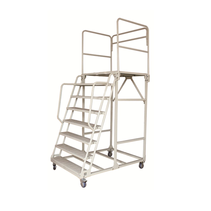 Best Sales Warehouse Stainless Steel Rolling Mobile Platform Ladder Truck