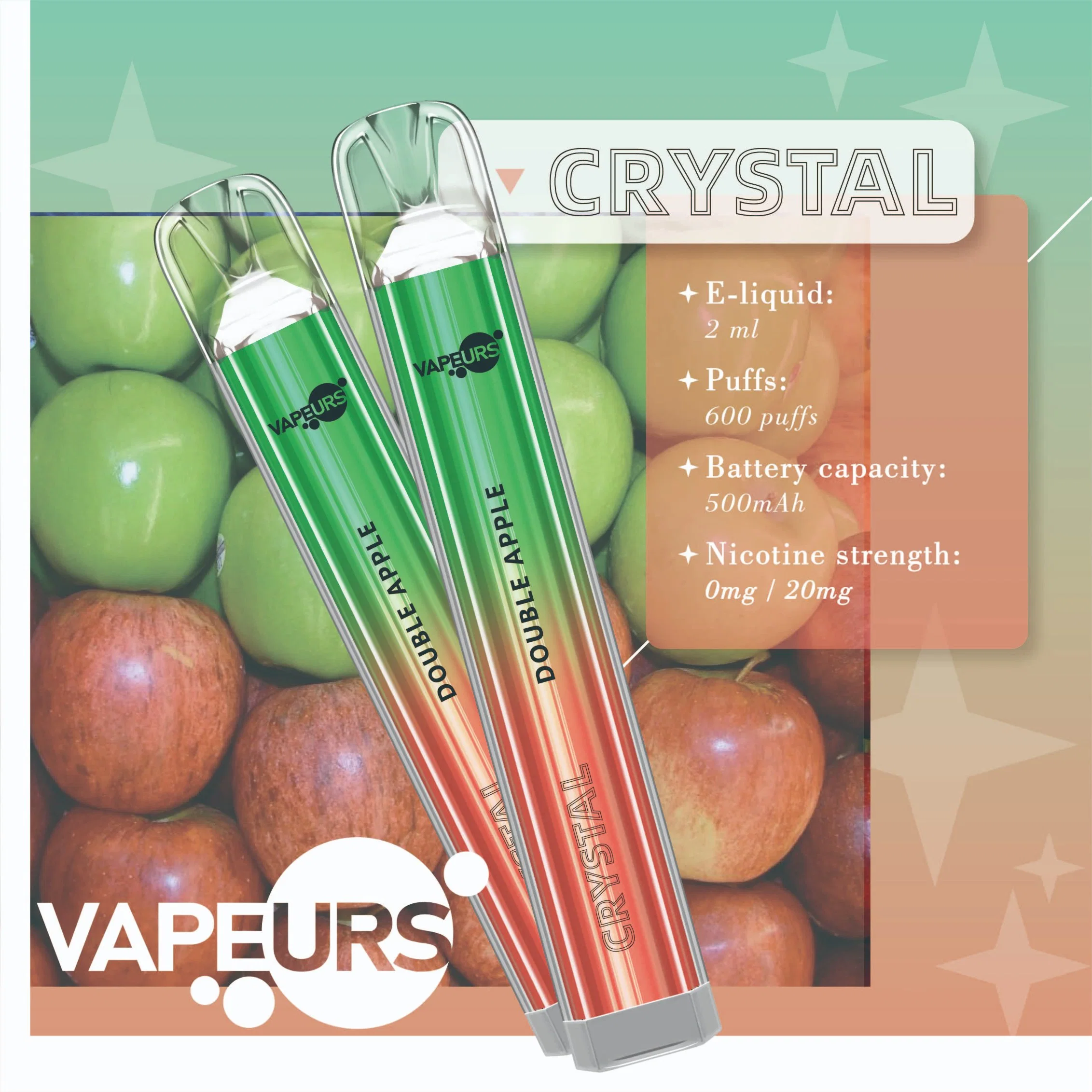 Vapeurs Crystal 600 Puffs Atacado I Wape Electric cigarro ske Crystal Pod 600 puffs Mary barra de cigarro descartável Vape 2 ml Macaco personalizado OEM