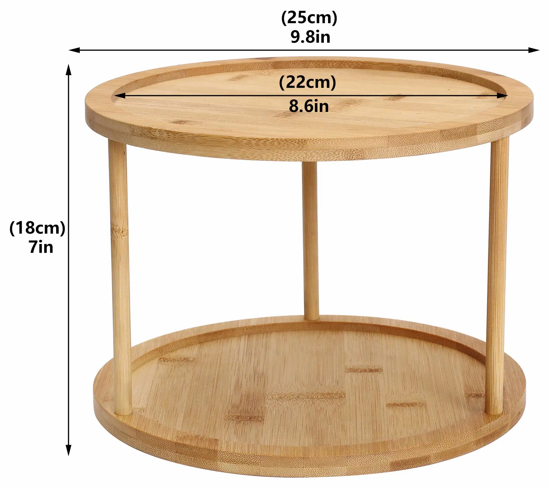 Bambú Lazy Susan placa giratoria Decorating Torta Cocina de mesa giratoria Almacenamiento del soporte de la pantalla