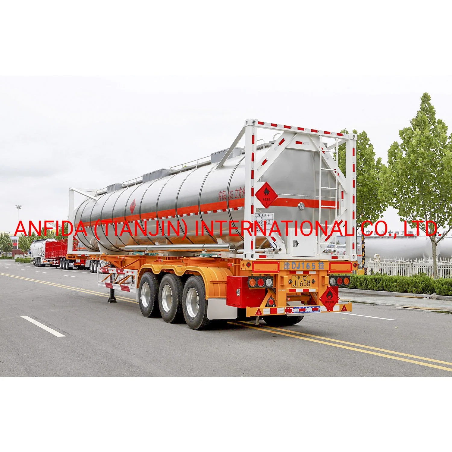 20ft 40ft Standard 3 Achsen Liquid Container Bulk Ships Truck Anhänger Traktor Heavy Duty Drum Utility Anhänger Öl Kraftstoff Semi Anhänger-Tankwagen