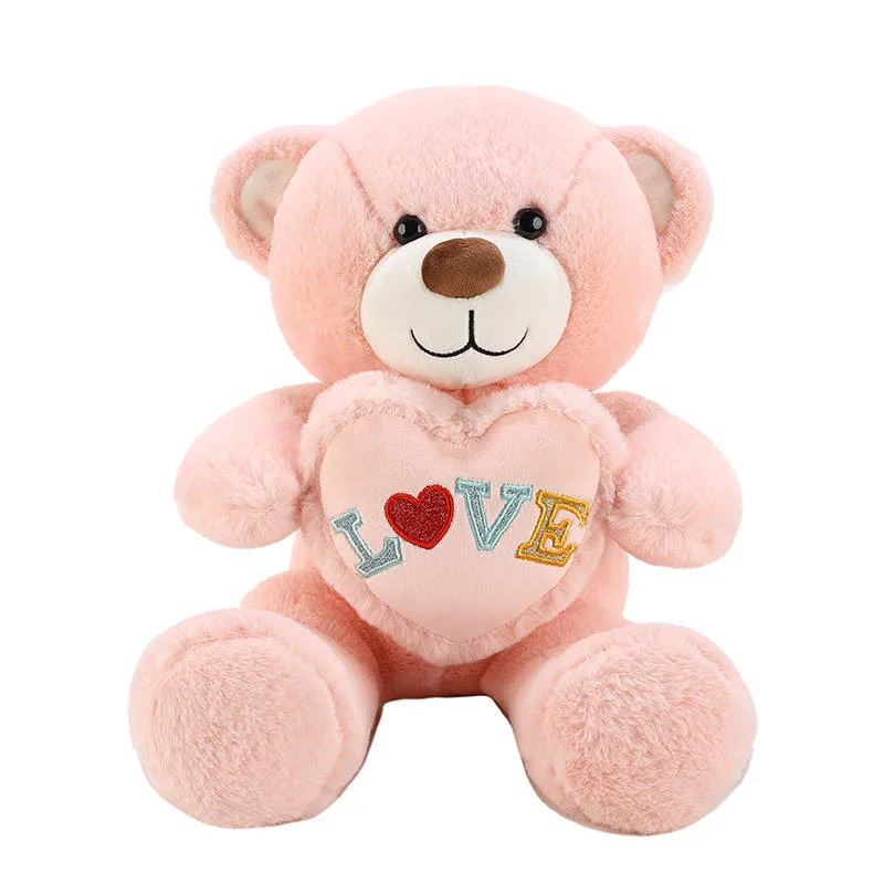 Wholesale Custom Cartoon Doll Throw Plush Love Heart Teddy Bear Stuffed Toy Valentines Gifts