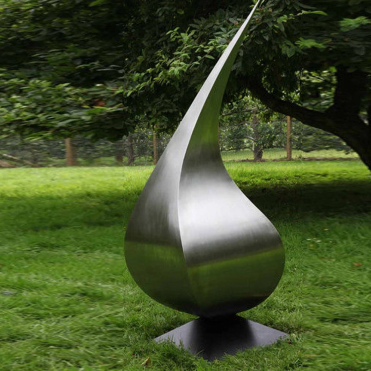 Outdoor Mold Silver Steel Water Drop Fashion Customize Park Garden Statue