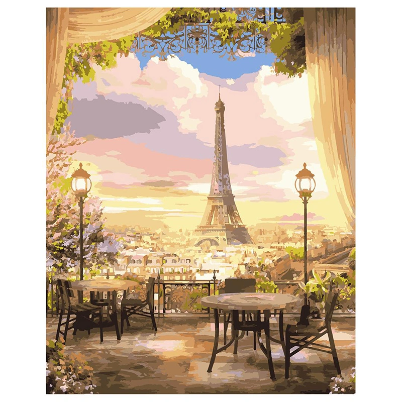 Beautiful Tower Scenery Paint by Numbers for Room