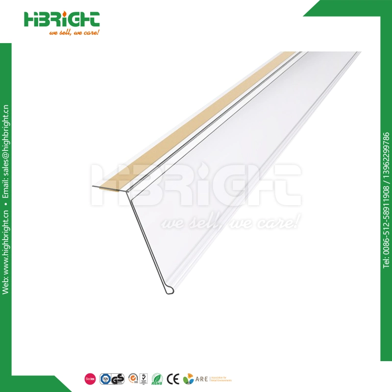 PVC Plastic Supermarket Display Data Strips Price Tag Holder Price-Holder with Adhesive Tape