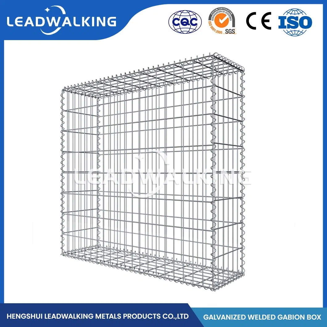 Leadwalking 100x150mm Gabion proveedor jaulas de malla Galvanizada anticorrosión de malla de alambre soldado Gabion China 150*20*20 Tamaño soldado Gabion Cesta piedra