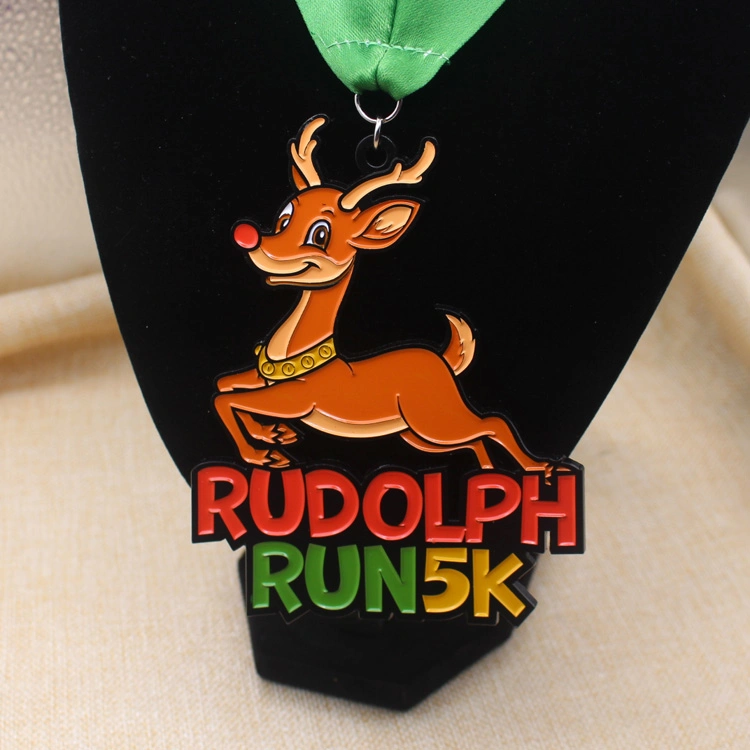 Factory Direct Sale Cheap Cut Out Virtual Run Challenge Medal Con Cartoon Deer