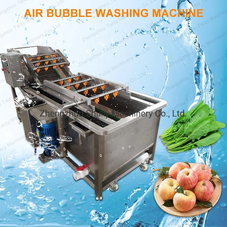 Industrial Air Bubble Ozone Kiwi Fruit Vegetable Washing Machine for Lettuce Celery