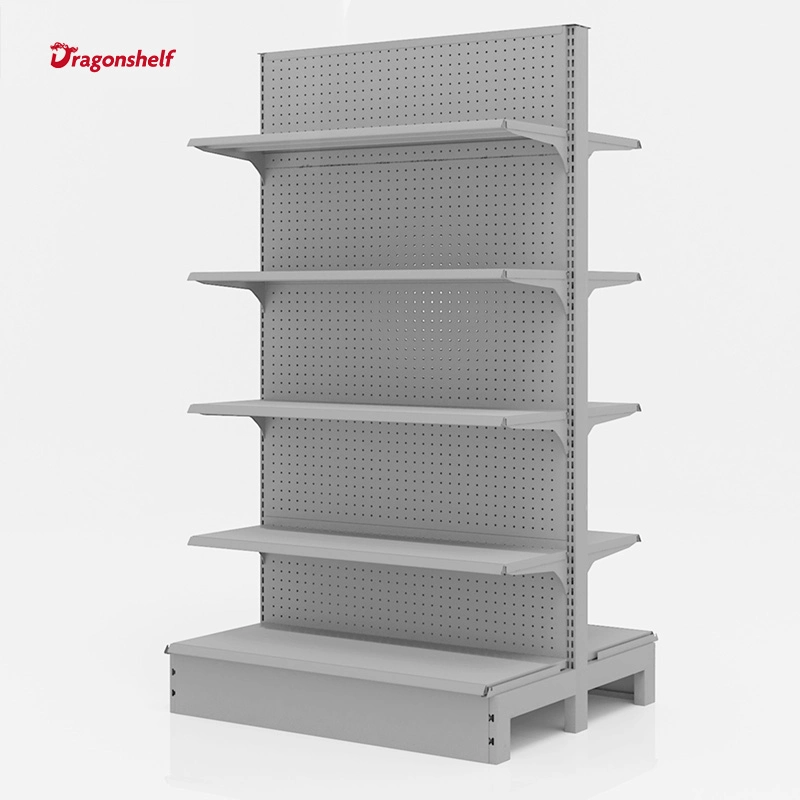 Factory Outlet Double-Sided Supermarket Shelves Gray Display Convenience Store Supermarket Shelf