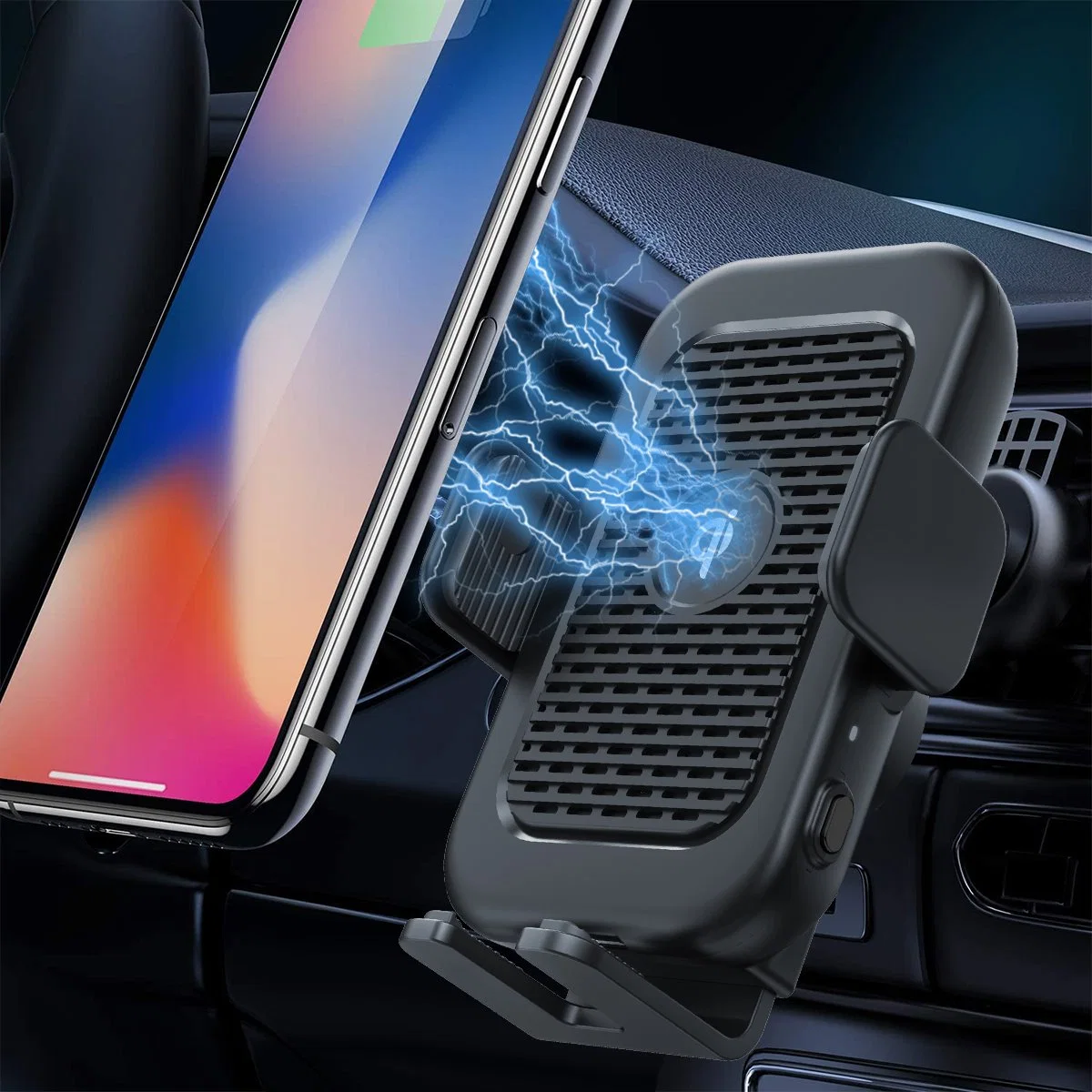 Kc chargeur de voiture sans fil avec d'entrée Type de ventilateur de refroidissement-C Chargeur de téléphone sans fil avec ventilateur de refroidissement pour Samsung Z Flip 3 4 5 fois