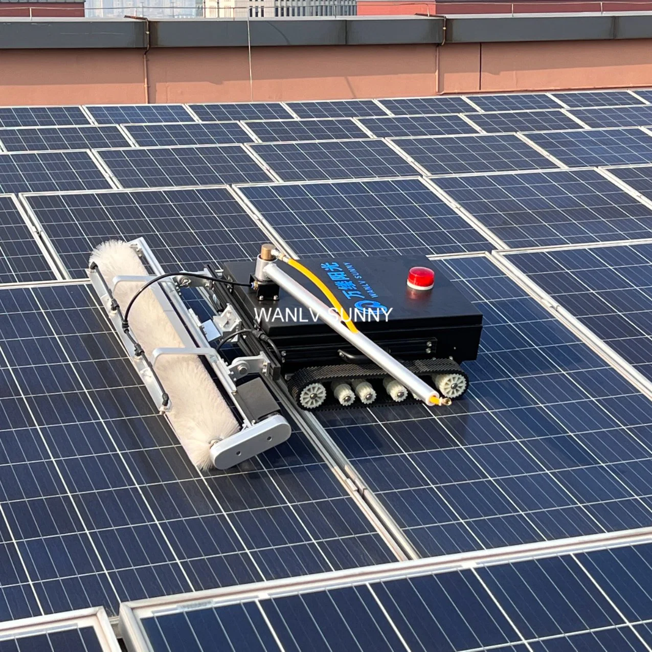 24 Volt Lithium Battery Equipped Solar Panel Cleaning Machine with 1.1 M Width Rolling Brush