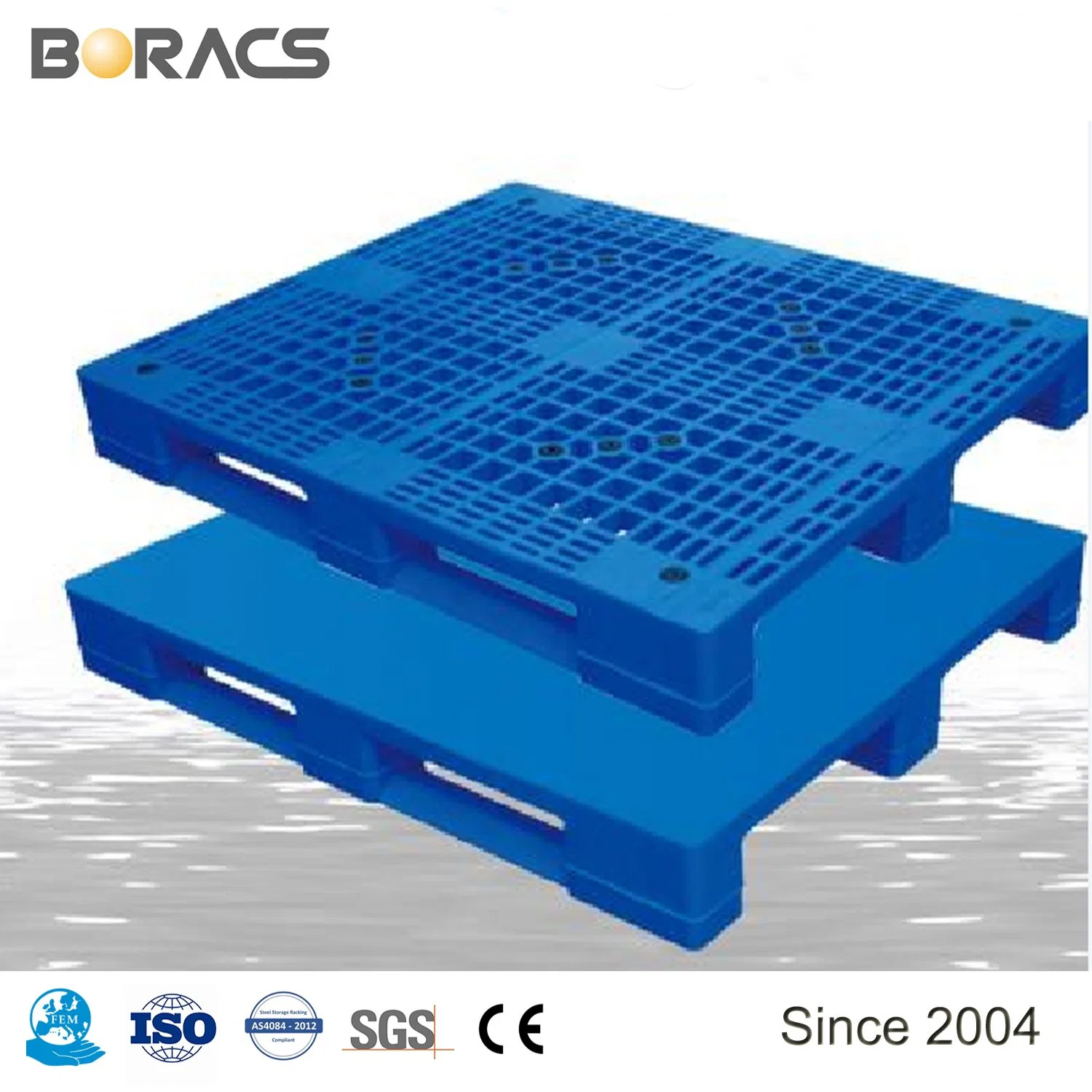 Heavy Duty Double Face/Side Grid Surface Logistic Industrial Warehouse Storage Euro Durable Stackable Reversible HDPE Plastic Pallet for Rice/Flour/Sugar/Beer