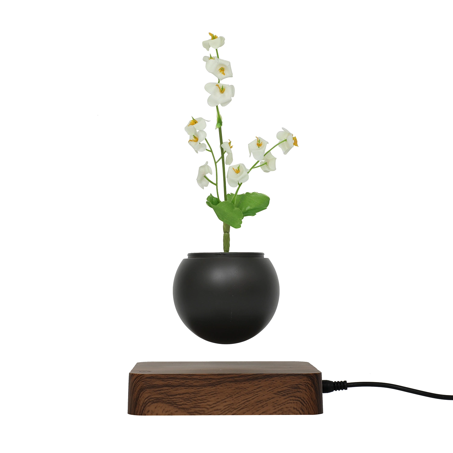 Hotsale Magnetic Levitation Rotating Desk Plant Artificial Flowers for Decoration