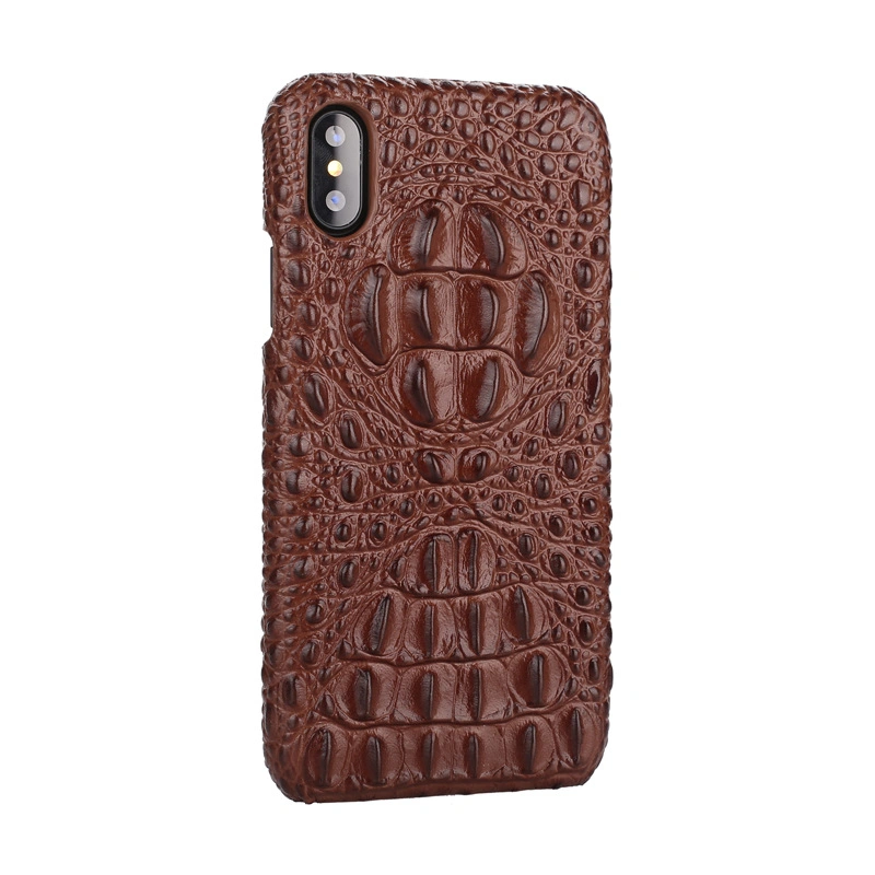 Hot Selling Top Quality Genuine Leather Crocodile Print Leather Mobile Phone Cover Leather iPhone Case